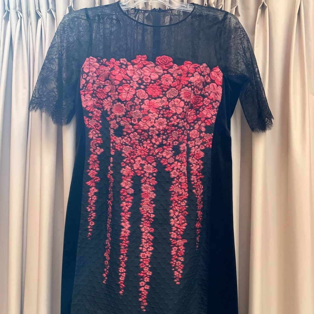 Rickie Freeman for Teri Jon Pink Floral Lace Dress